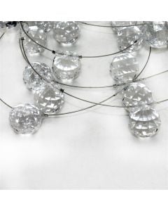 Crystal garland, 2 m, 20 mm,  silver.