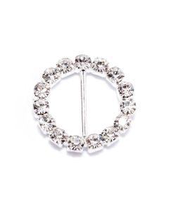 Decorative buckles Circles with stones, 20 mm, 2 pieces, 1 pack