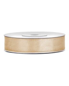 Satin ribbon, textil, 12 mm, 25 m , cream, 1 piece