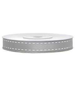 Satin ribbon, textil, 15 mm, 25 m , silver, 1 piece