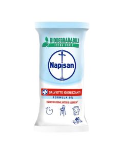 Wet wipes, antibacterial, unscented, Napisan, 40 pieces, 1 pack