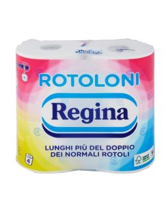 Toilet paper, Regina, Cellulose, 4 rolls, 3 sheets