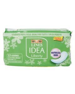 Sanitary pads, for day, green, Lines Idea Liberty, 13 pieces
