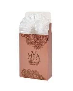 Shower cap, plastic, white, MYA Argan, 50 pieces