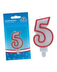 Decorative party candle, Nr.5, paraffin, 6.5 cm, assorted, 1 piece