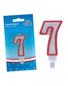 Decorative party candle, Nr.7, paraffin, 6.5 cm, assorted, 1 piece