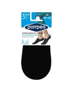 Men's socks, cotton, 39-42, black, Pompea, 3 pairs