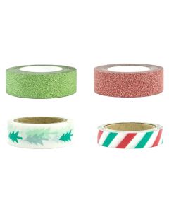 Decorative stickers, Merry Christmas, mixed, 4 pieces, 1 pack