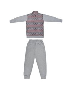 Christmas pajamas for boys, Diana, polyester and cotton, 6/XL, gray and red, 1 pair