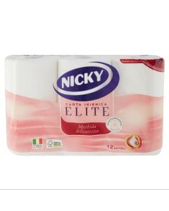 Toilet paper, Nicky Elite, 3 sheets, 12 rolls