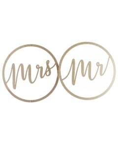 Hanging decoration, "Mr&Mrs", 38 cm, wood, 1 piece
