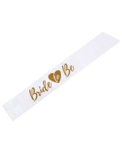 Sash Bride to be, white, 75cm, white, 1 piece