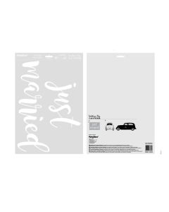 Wedding day car sticker, "Just married', 33x45 cm, white, 1 piece
