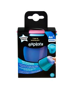 Baby food storage bowls, Pop-ups, Tommee Tippee, plastic, 2x60 ml, blue and pink, 2 pieces