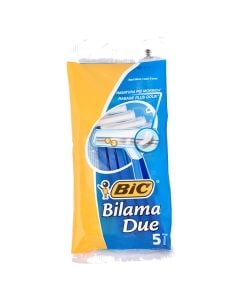 Men's disposable razor blade, Bic, plastic and stainless steel, 19.5x10.5x3.5 cm, blue, 5 pieces