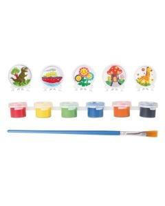Watercolor brush set for children, with pictures, 6 colors