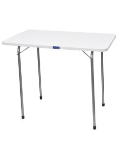 Portable camping table, aluminum and melamine, 60x80 cm, white, 1 piece