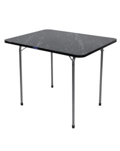 Portable camping table, aluminum and melamine, 60x80 cm, black, 1 piece