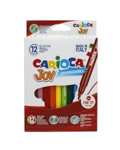 Colored markers for kids, Joy, Carioca, plastic, 17x12.7x1.2 cm, white and red, 12 pieces