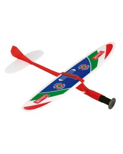 Children's toy airplane, Mini Sirius, Quercetti, plastic, 24 cm, blue and red, 1 piece