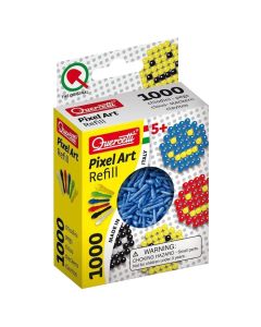 Children's toy, with 1000 mosaic art pins, Pixel Art, Quercetti, plastic, 30x20 cm, blue, 1 piece