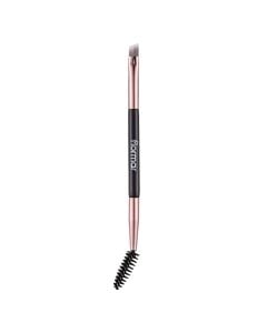 Professional eyebrow brush, Flormar, aluminum, plastic and nylon, 17 cm, black and pink, 1 piece