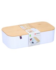 Cosmetic organizer with mirror approx. 24.8x12.9 cm, plastic, bamboo
