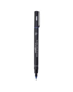 Thin-pointed marker pen, Uni Pin 03-200, Fine Line, Mitsubishi, plastic and metal, 8.5x4x0.8 cm, blue, 1 piece