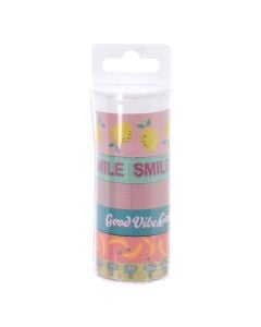 Paper Tape  with expression and adhesive. different. 6 pieces. 1 pack
