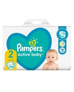 Baby diapers, no. 2, Active Baby, Pampers, 4-8 kg, 96 pieces