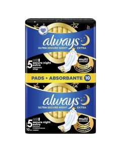 Peceta higjienike, Always, Duo Ultra Night Extra Secure, 10 copë