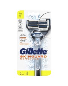 Gillette Sensitive SkinGuard Razor for Sensitive Skin, 1 handle & 2 refills