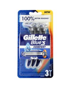 Gillette Blue3 Comfort Men's Disposable Razor, Pack of 3