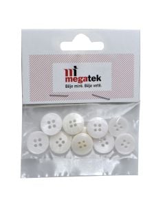 Plastic buckle, white, 10 pieces, 1 pack