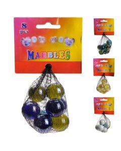 Marble knikkers for children, glass, 2.5 cm, assorted, 1 piece
