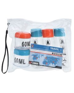 Travel bottle set, Body Beauty, plastic, transparent, 12.5x5.5 cm, 5 pieces