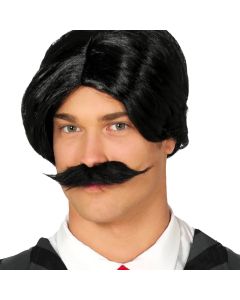 Halloween wig, synthetic yarn, 23 cm, black, 1 piece