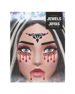 Set me gurë të çmuar për dekorimin e fytyrës, për Halloween, plastikë, 12 cm, mikse, 1 copë