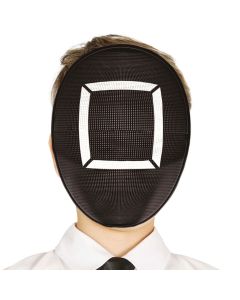 Halloween mask for kids, Square, Squid Game, PVC, 12x18 cm, black, 1 piece