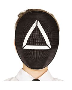 Halloween mask for kids, Triangle, Squid Game, PVC, 12x18 cm, black, 1 piece