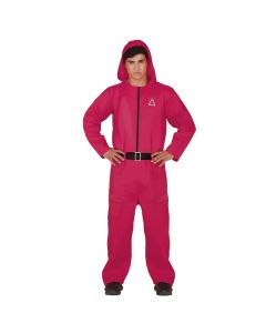 Halloween costume for adults, Squid Game Guardian, polyester, 48/50, pink, 1 piece