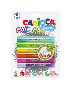 Glitter stickers, Carioca, blister 6 pieces