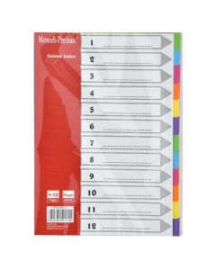 Indexes for ring binder folders, Memoris-Precious, paper, 29.7x21 cm, assorted, 12 pieces