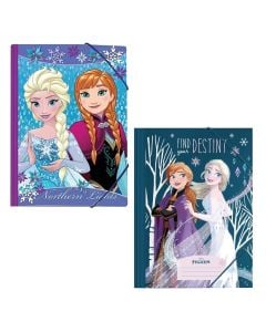Simple folder with elastic strap, Frozen, cardboard, 29.7x21 cm, blue, 1 piece