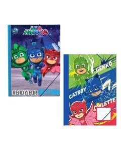 Simple folder with elastic strap, PJ Masks, cardboard, 29.7x21 cm, multicolor, 1 piece