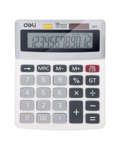 Calculator, Deli, plastic, 13x10.5x1.5 cm, white, 1 piece
