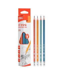 Set of graphite pencils HB, Think, Deli, mixed, 1 pack