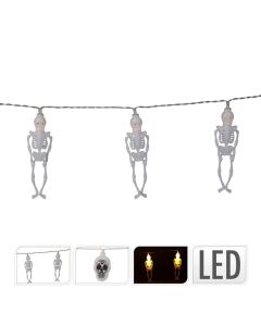 Halloween decoration string, polypropylene, skeleton, 10 led lights, 40x40 cm, white, 1 piece