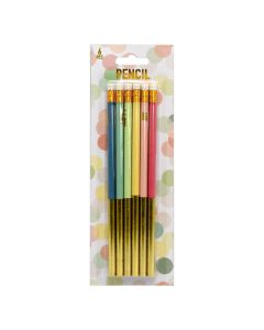 Pencil with eraser, 6 pieces