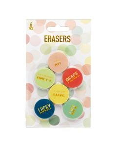 Eraser set of 8 pieces, Pompom